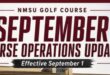 September Course Operations Update — Effective September 1